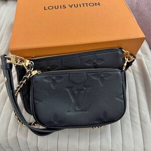 Louis Vuitton Black Multi Pochette with Gold Accents